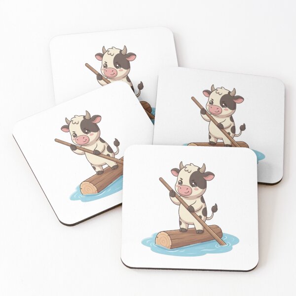 Item preview, Cute Cow Floating on Log designed and sold by Ella_Sketch.