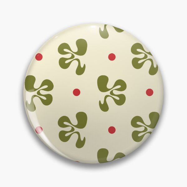 Item preview, Retro Christmas Abstract Shapes Cheerful Whimsy Pattern in Vintage Olive Green Red Cream designed and sold by kierkegaard.