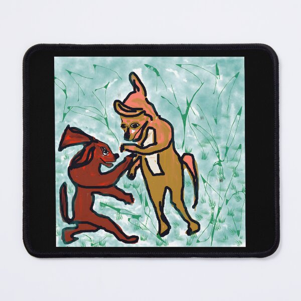 Item preview, playful animal companions in a vibrant landscape designed and sold by TomatiLove.