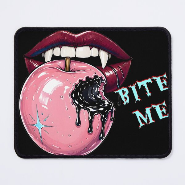 Item preview, Vampire Lips Biting Pink Poison Apple designed and sold by CraftyValley.