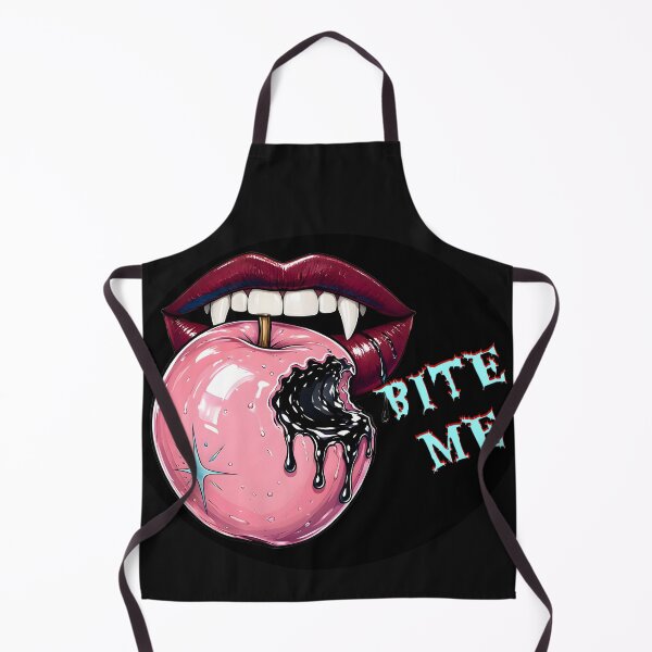 Item preview, Vampire Lips Biting Pink Poison Apple designed and sold by CraftyValley.