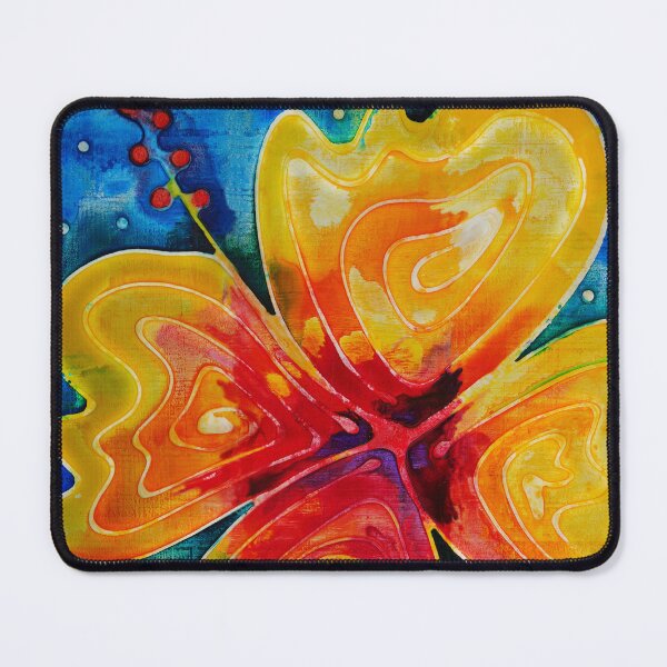 Item preview, Tropical Hibiscus Flower Art Botanical Yellow Red Floral Painting designed and sold by Sharon Cummings Art.