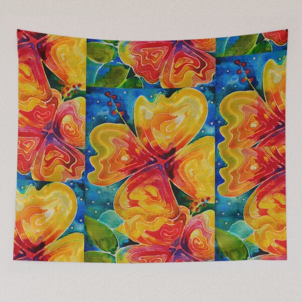 Item preview, Tropical Hibiscus Flower Art Botanical Yellow Red Floral Painting designed and sold by Sharon Cummings Art.