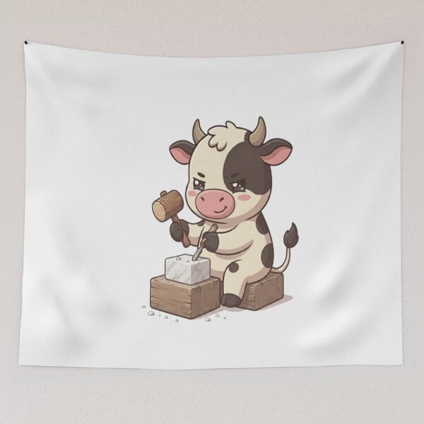 Item preview, Cute Cow Sculpting Stone Block designed and sold by Ella_Sketch.