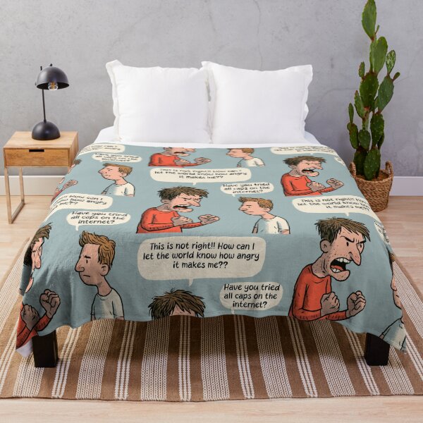 Item preview, Have You Tried All Caps? | Angry Man Funny Internet Troll Humor designed and sold by Ignorant-Artist.