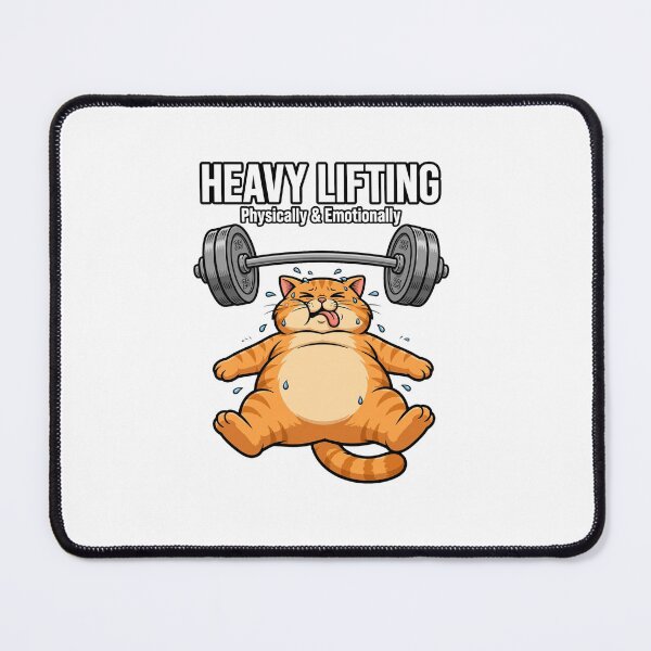 Item preview, Heavy Lifting Physically and Emotionally Funny Chonky Cat Gym Workout T-Shirt designed and sold by ismai6.