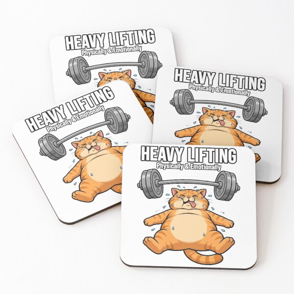 Item preview, Heavy Lifting Physically and Emotionally Funny Chonky Cat Gym Workout T-Shirt designed and sold by ismai6.