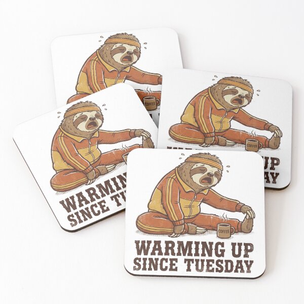 Item preview, Warming Up Since Tuesday Funny Sloth Gym Track Suit Humor designed and sold by MerchViz.