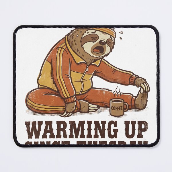 Item preview, Warming Up Since Tuesday Funny Sloth Gym Track Suit Humor designed and sold by MerchViz.