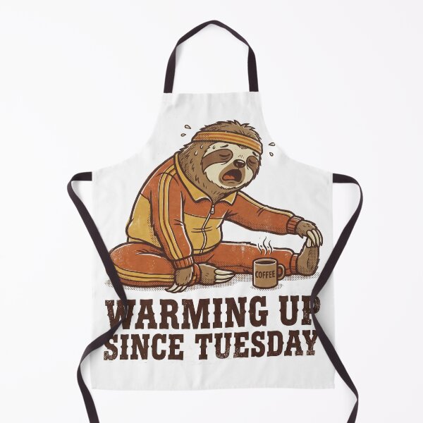 Item preview, Warming Up Since Tuesday Funny Sloth Gym Track Suit Humor designed and sold by MerchViz.