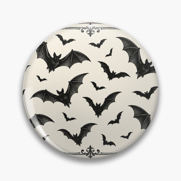 Item preview, Victorian Bats — Gothic Black & Ivory Bat Engraving  Description: designed and sold by Novel Works Studio.