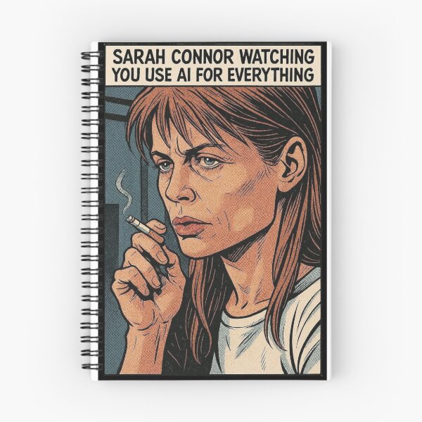 Item preview, Sarah Connor Whatching you Use AI designed and sold by 2ndhandreaders.