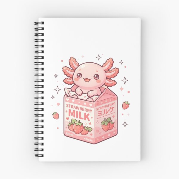 Item preview, Kawaii Axolotl Strawberry Milk Carton Sticker | Cute Pink Y2K Aesthetic Sticker designed and sold by HOODYBUDSTYLES.