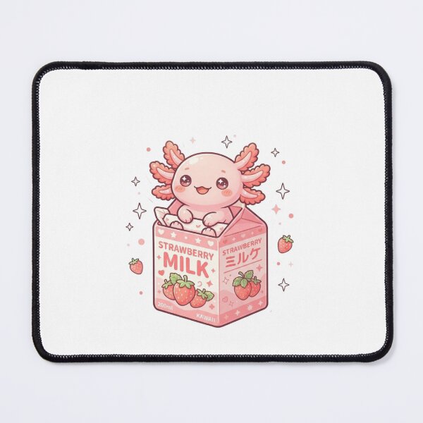 Item preview, Kawaii Axolotl Strawberry Milk Carton Sticker | Cute Pink Y2K Aesthetic Sticker designed and sold by HOODYBUDSTYLES.
