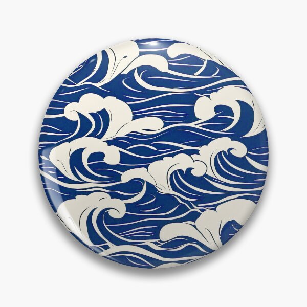 Item preview, Japanese-Style Big Blue Ocean Waves Abstract Design  designed and sold by DEC02.