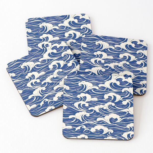 Item preview, Japanese-Style Big Blue Ocean Waves Abstract Design  designed and sold by DEC02.