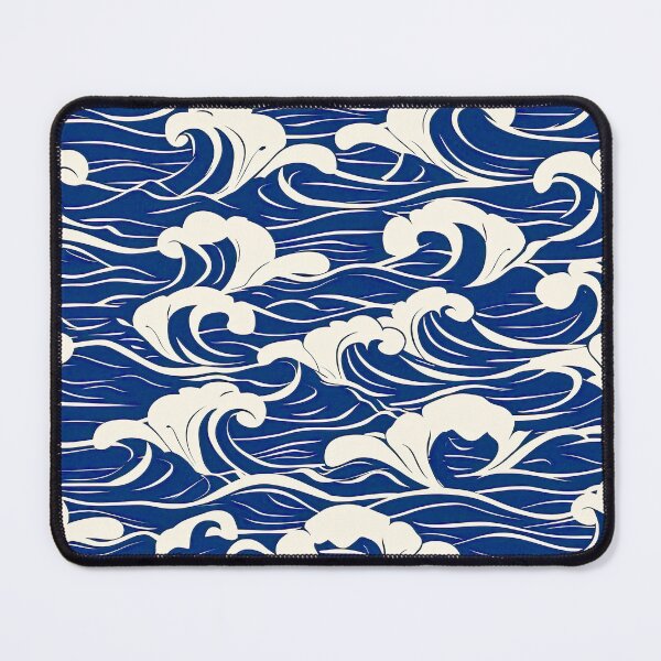 Item preview, Japanese-Style Big Blue Ocean Waves Abstract Design designed and sold by DEC02.