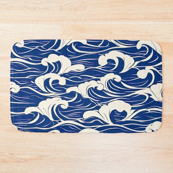 Item preview, Japanese-Style Big Blue Ocean Waves Abstract Design  designed and sold by DEC02.