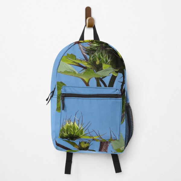 Item preview, Low view of sunflower against a blue sky designed and sold by lisavonbiela.