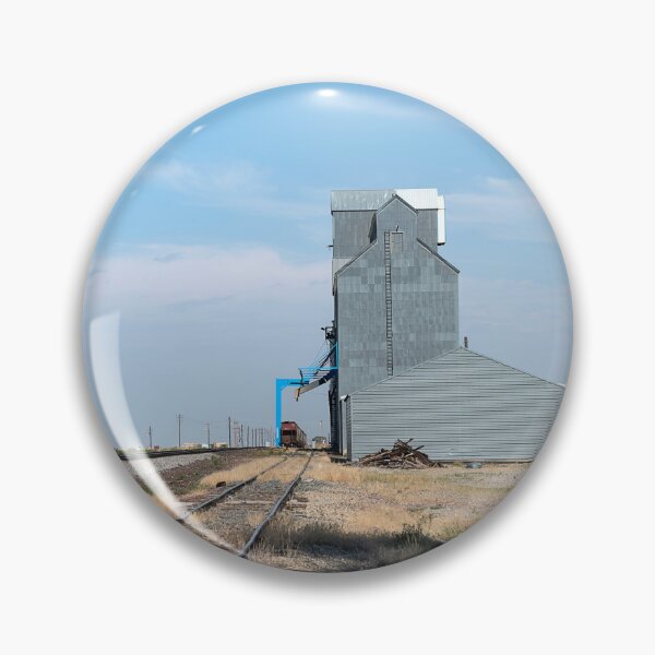 Item preview, Vertical of grain elevator along railroad tracks with birds designed and sold by lisavonbiela.