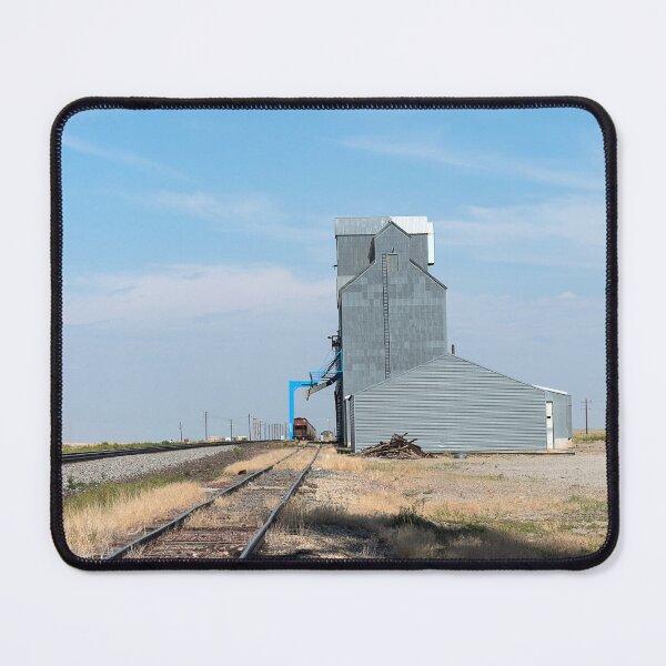 Item preview, Vertical of grain elevator along railroad tracks with birds designed and sold by lisavonbiela.