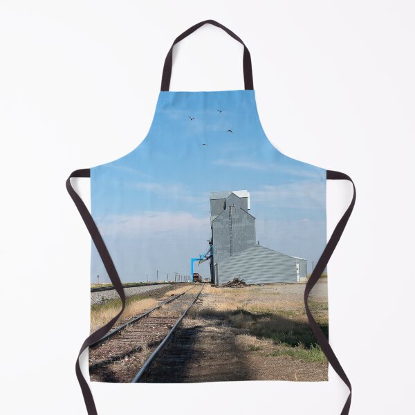 Item preview, Vertical of grain elevator along railroad tracks with birds designed and sold by lisavonbiela.