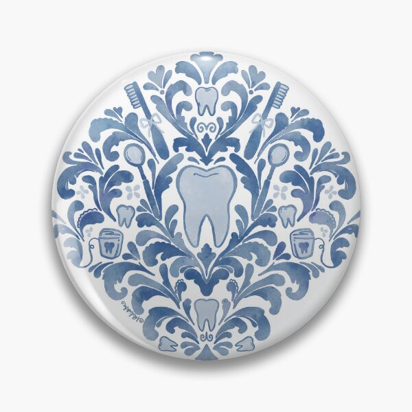 Item preview, Dental Damask in blue designed and sold by Nataliatcha.
