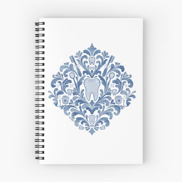 Item preview, Dental Damask in blue designed and sold by Nataliatcha.