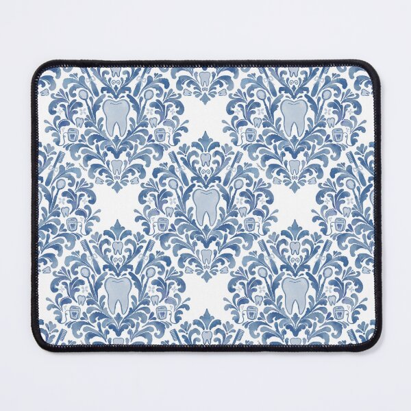 Item preview, Dental Damask in blue designed and sold by Nataliatcha.