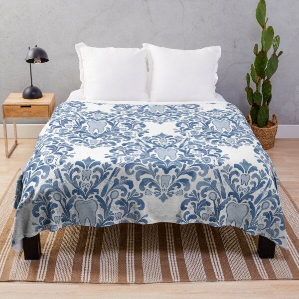 Item preview, Dental Damask in blue designed and sold by Nataliatcha.