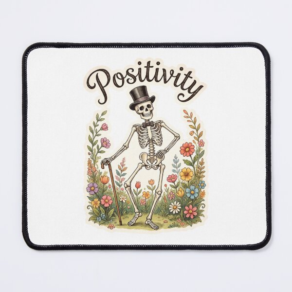 Item preview, Positivity Skeleton In Top Hat Halloween Humor Dark Humor Aesthetic designed and sold by MerchViz.