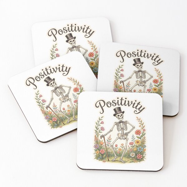 Item preview, Positivity Skeleton In Top Hat Halloween Humor Dark Humor Aesthetic designed and sold by MerchViz.