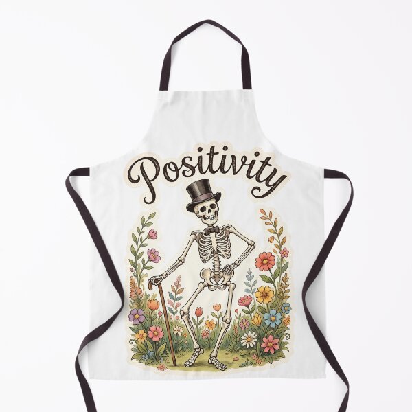 Item preview, Positivity Skeleton In Top Hat Halloween Humor Dark Humor Aesthetic designed and sold by MerchViz.