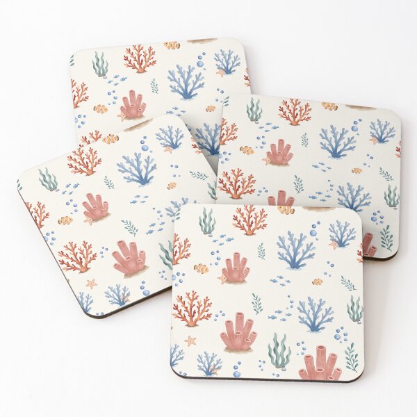 Item preview, Watercolor Coral Reef Ocean Pattern designed and sold by SheHood.