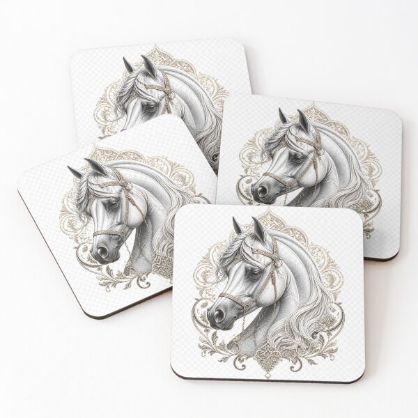 Item preview,  Arabian Horse Portrait – Regal Equestrian Engraving designed and sold by anaqae-questria.