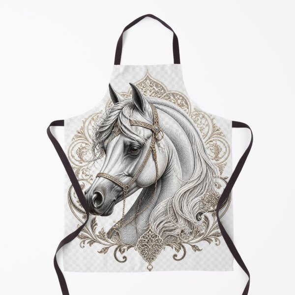 Item preview,  Arabian Horse Portrait – Regal Equestrian Engraving designed and sold by anaqae-questria.