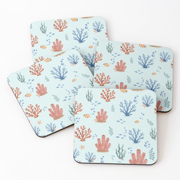 Item preview, Watercolor Coral Reef Ocean Pattern designed and sold by SheHood.