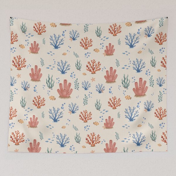 Item preview, Watercolor Coral Reef Ocean Pattern designed and sold by SheHood.