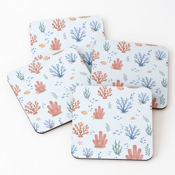 Item preview, Watercolor Coral Reef Ocean Pattern designed and sold by SheHood.