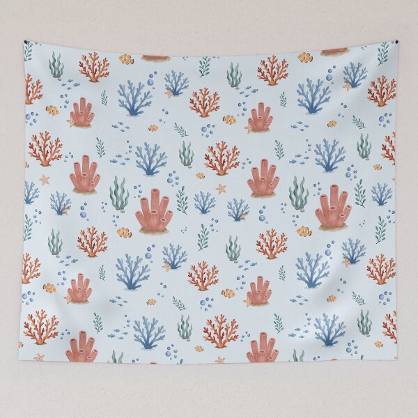 Item preview, Watercolor Coral Reef Ocean Pattern designed and sold by SheHood.