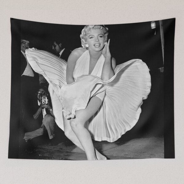 Item preview, Marilyn Monroe - Posing In White Dress, Classic Photo designed and sold by DGMaxShop.