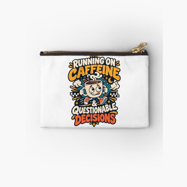Item preview, Running on Caffeine & Questionable Decisions — Funny Coffee Design designed and sold by Pixel & Ponder.