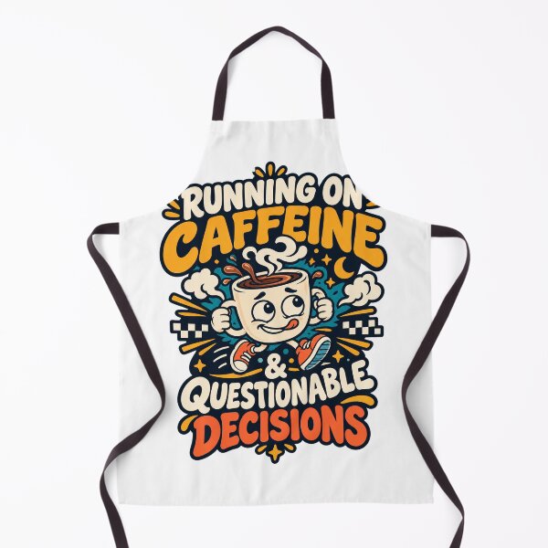 Item preview, Running on Caffeine & Questionable Decisions — Funny Coffee Design designed and sold by Pixel & Ponder.