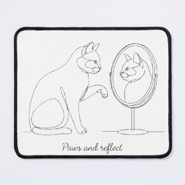 Item preview, Paws And Reflect Mirror Cat designed and sold by PrintforDesign.