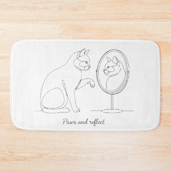 Item preview, Paws And Reflect Mirror Cat designed and sold by PrintforDesign.