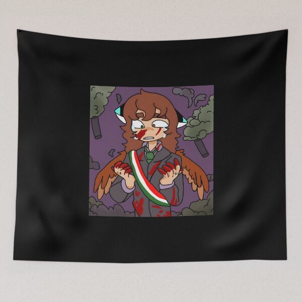 Item preview, Sombre Expression Character with Wings and Blood designed and sold by elijbclaude.