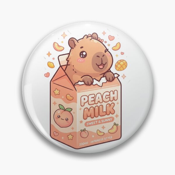 Item preview, Kawaii Capybara Peach Milk Carton Sticker | Cute Y2K Aesthetic Sticker designed and sold by HOODYBUDSTYLES.