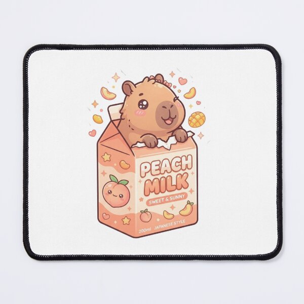 Item preview, Kawaii Capybara Peach Milk Carton Sticker | Cute Y2K Aesthetic Sticker designed and sold by HOODYBUDSTYLES.