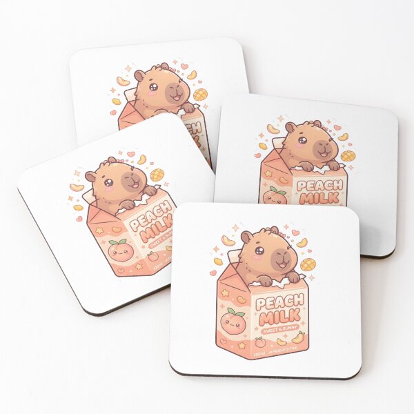 Item preview, Kawaii Capybara Peach Milk Carton Sticker | Cute Y2K Aesthetic Sticker designed and sold by HOODYBUDSTYLES.