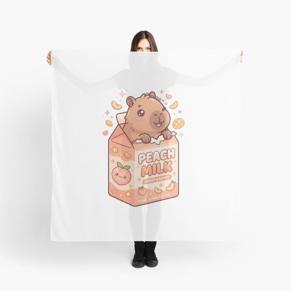 Item preview, Kawaii Capybara Peach Milk Carton Sticker | Cute Y2K Aesthetic Sticker designed and sold by HOODYBUDSTYLES.